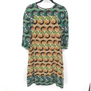 Marni Summer Edition 2012 Silk Dress Womens 6 Green Boat Nautical Novelty Cruise